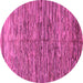 Round Machine Washable Abstract Pink Modern Rug, wshabs1688pnk