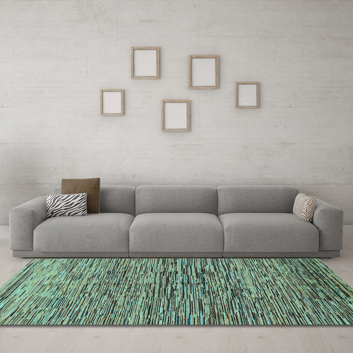 Machine Washable Abstract Light Blue Modern Rug in a Living Room, wshabs1688lblu