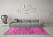 Machine Washable Abstract Pink Modern Rug in a Living Room, wshabs1688pnk