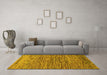 Machine Washable Abstract Yellow Modern Rug in a Living Room, wshabs1688yw