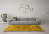 Machine Washable Abstract Yellow Modern Rug, wshabs1688yw