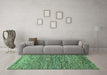 Machine Washable Abstract Turquoise Modern Area Rugs in a Living Room,, wshabs1688turq