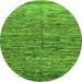 Round Abstract Green Modern Rug, abs1688grn