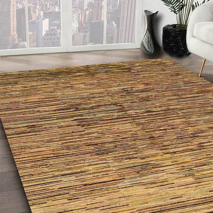 Abstract Orange Modern Rug in Family Room, abs1688