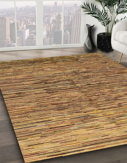 Machine Washable Abstract Orange Rug in a Family Room, wshabs1688