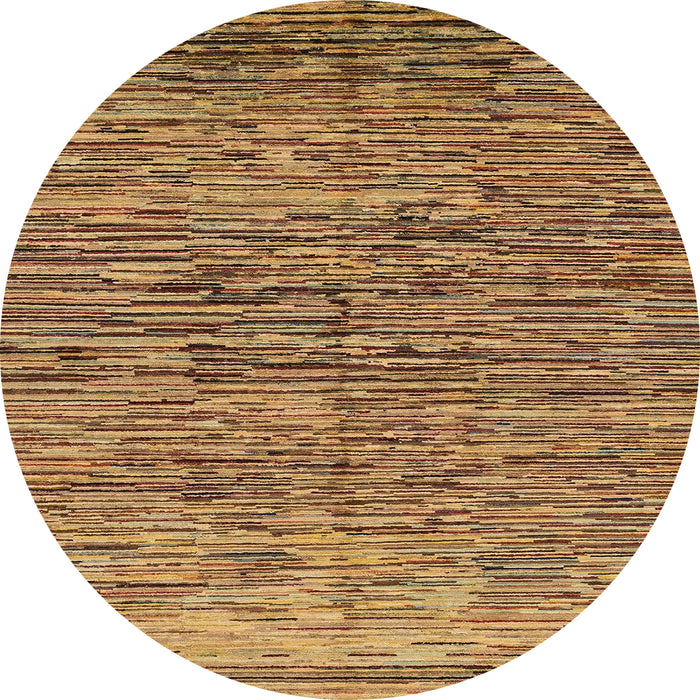 Round Machine Washable Abstract Orange Rug, wshabs1688