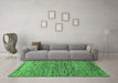 Machine Washable Abstract Emerald Green Modern Area Rugs in a Living Room,, wshabs1688emgrn