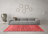 Machine Washable Abstract Red Modern Rug, wshabs1688red