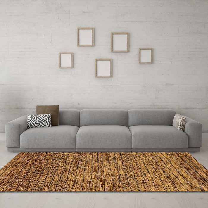Machine Washable Abstract Brown Modern Rug in a Living Room,, wshabs1689brn