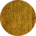 Round Abstract Yellow Modern Rug, abs1689yw