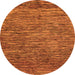 Round Machine Washable Abstract Orange Modern Area Rugs, wshabs1689org