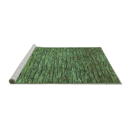 Sideview of Machine Washable Abstract Turquoise Modern Area Rugs, wshabs1689turq