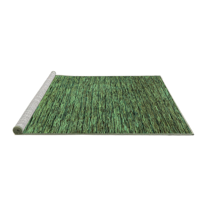 Sideview of Machine Washable Abstract Turquoise Modern Area Rugs, wshabs1689turq