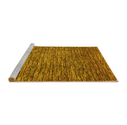 Sideview of Machine Washable Abstract Yellow Modern Rug, wshabs1689yw
