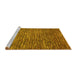 Sideview of Machine Washable Abstract Yellow Modern Rug, wshabs1689yw