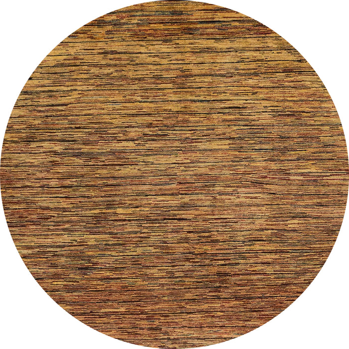 Round Abstract Saddle Brown Modern Rug, abs1689