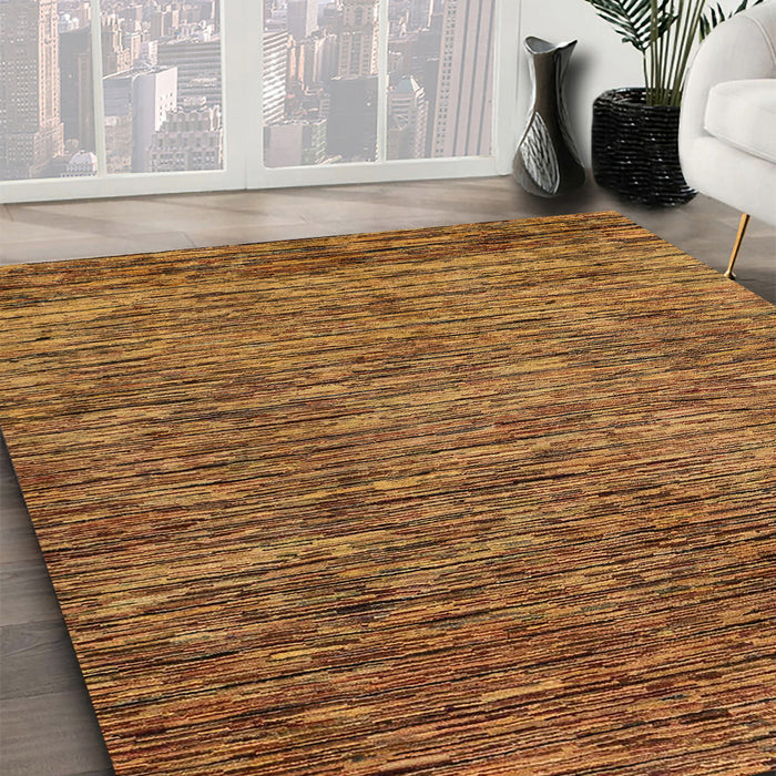 Abstract Saddle Brown Modern Rug in Family Room, abs1689
