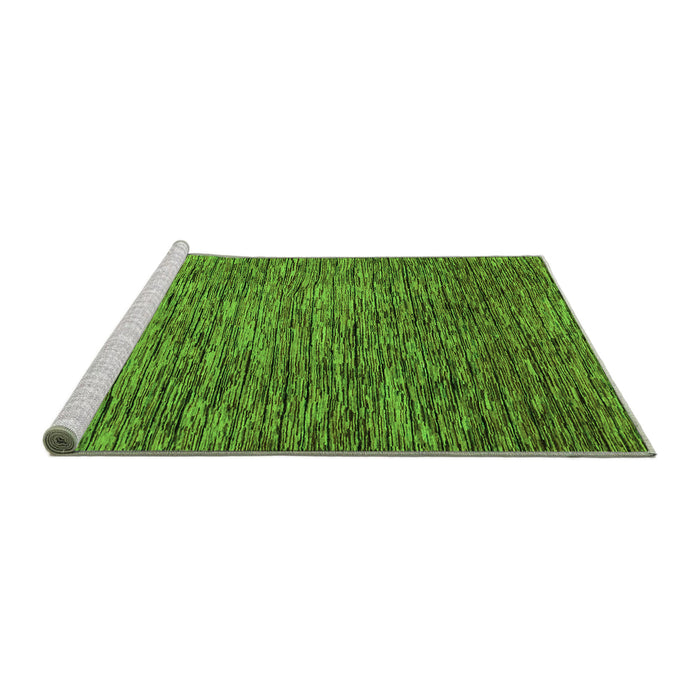 Sideview of Machine Washable Abstract Green Modern Area Rugs, wshabs1689grn