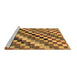 Sideview of Machine Washable Checkered Brown Modern Rug, wshabs168brn