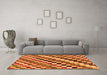Machine Washable Checkered Orange Modern Area Rugs in a Living Room, wshabs168org