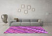 Machine Washable Checkered Purple Modern Area Rugs in a Living Room, wshabs168pur