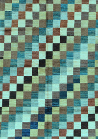 Checkered Light Blue Modern Rug, abs168lblu