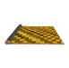 Sideview of Checkered Yellow Modern Rug, abs168yw