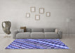 Machine Washable Checkered Blue Modern Rug in a Living Room, wshabs168blu