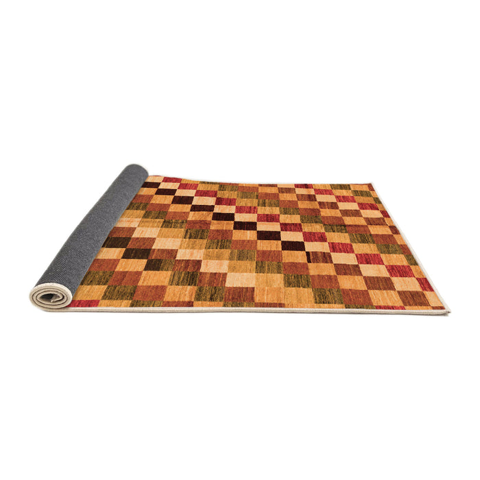 Sideview of Checkered Orange Modern Rug, abs168org