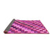 Sideview of Checkered Pink Modern Rug, abs168pnk