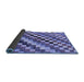 Sideview of Checkered Blue Modern Rug, abs168blu