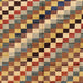 Square Abstract Brown Red Checkered Rug, abs168