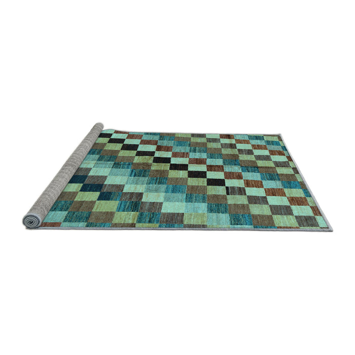 Sideview of Machine Washable Checkered Light Blue Modern Rug, wshabs168lblu