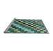 Sideview of Machine Washable Checkered Light Blue Modern Rug, wshabs168lblu