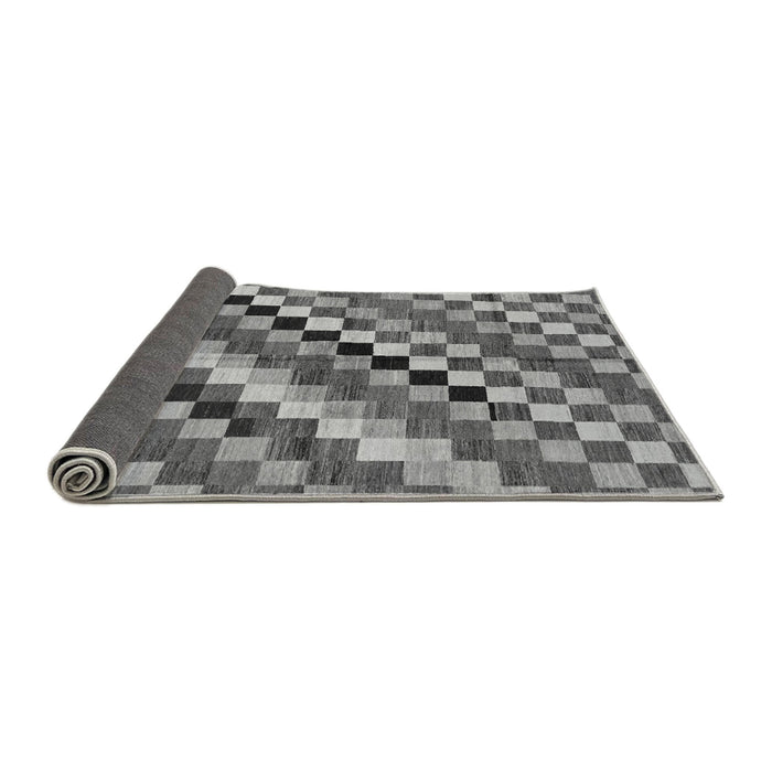 Sideview of Checkered Gray Modern Rug, abs168gry