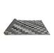 Sideview of Checkered Gray Modern Rug, abs168gry