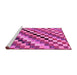 Sideview of Machine Washable Checkered Pink Modern Rug, wshabs168pnk