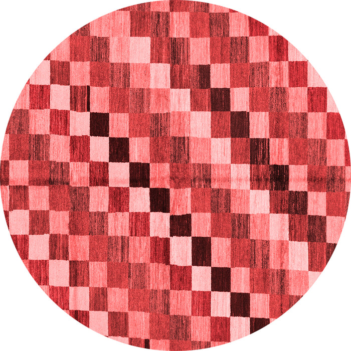 Machine Washable Checkered Red Modern Rug, wshabs168red