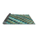 Sideview of Checkered Light Blue Modern Rug, abs168lblu