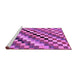 Sideview of Machine Washable Checkered Purple Modern Area Rugs, wshabs168pur