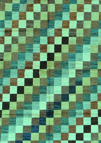 Checkered Turquoise Modern Rug, abs168turq