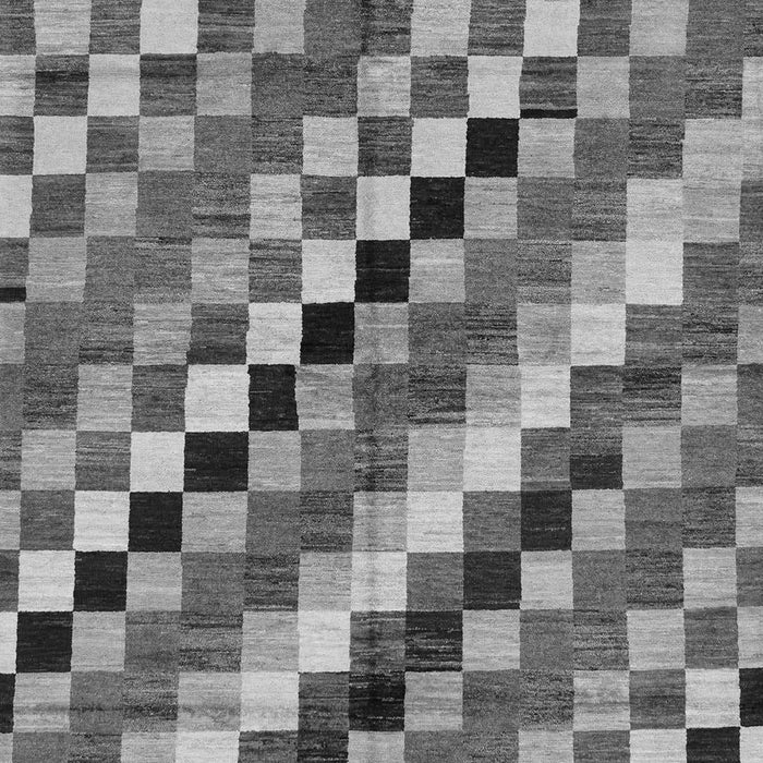 Machine Washable Checkered Gray Modern Rug, wshabs168gry