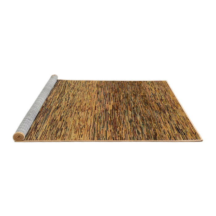 Sideview of Machine Washable Abstract Saddle Brown Rug, wshabs1690