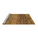 Sideview of Machine Washable Abstract Saddle Brown Rug, wshabs1690