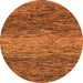 Round Machine Washable Abstract Orange Modern Area Rugs, wshabs1690org