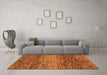 Machine Washable Abstract Orange Modern Area Rugs in a Living Room, wshabs1690org