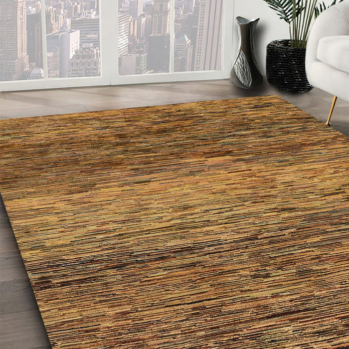 Machine Washable Abstract Saddle Brown Rug in a Family Room, wshabs1690