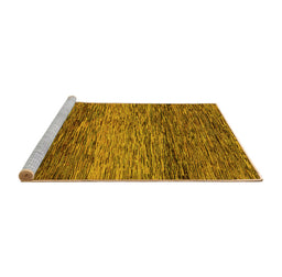 Sideview of Machine Washable Abstract Yellow Modern Rug, wshabs1690yw