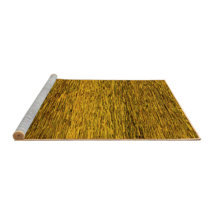 Sideview of Machine Washable Abstract Yellow Modern Rug, wshabs1690yw
