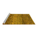 Sideview of Machine Washable Abstract Yellow Modern Rug, wshabs1690yw